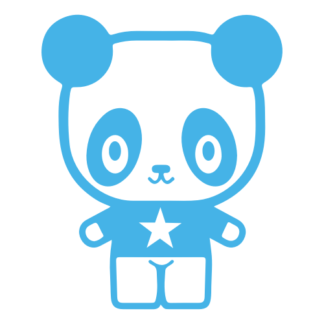 Young Star Panda Decal (Baby Blue)